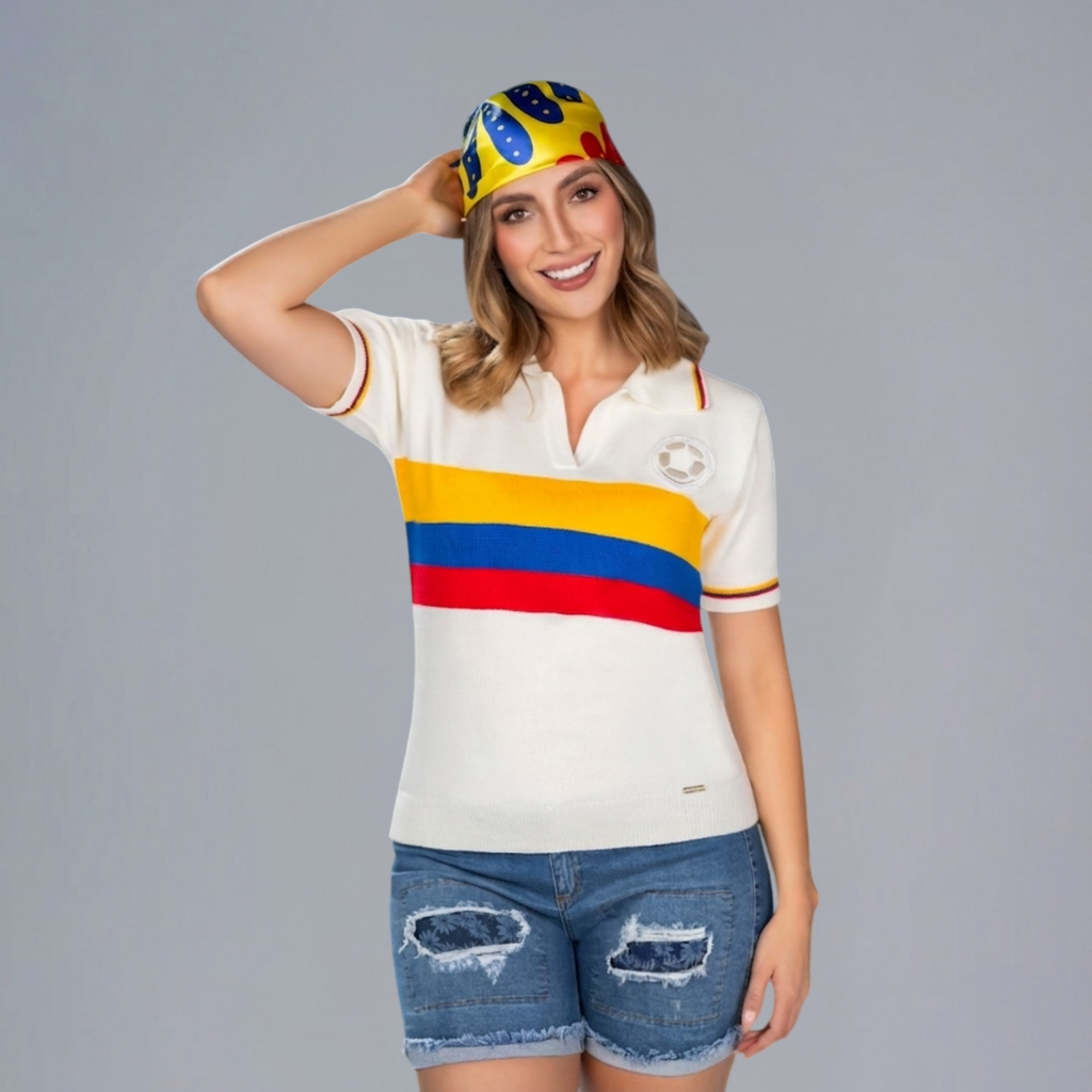 Camiseta tipo polo versión Bicentenario del Mundial de la Seleccion Colombia