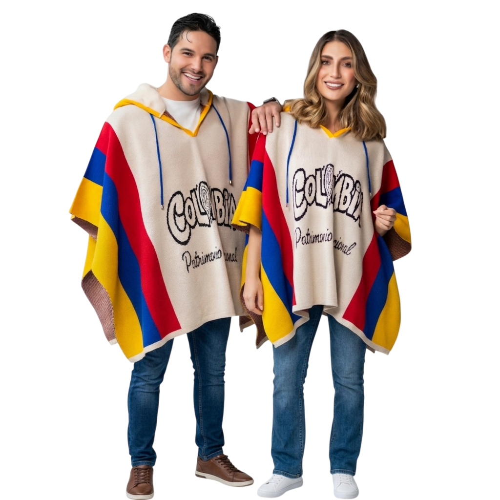 Ruana con Capucha Unisex del Mundial de la Seleccion Colombia