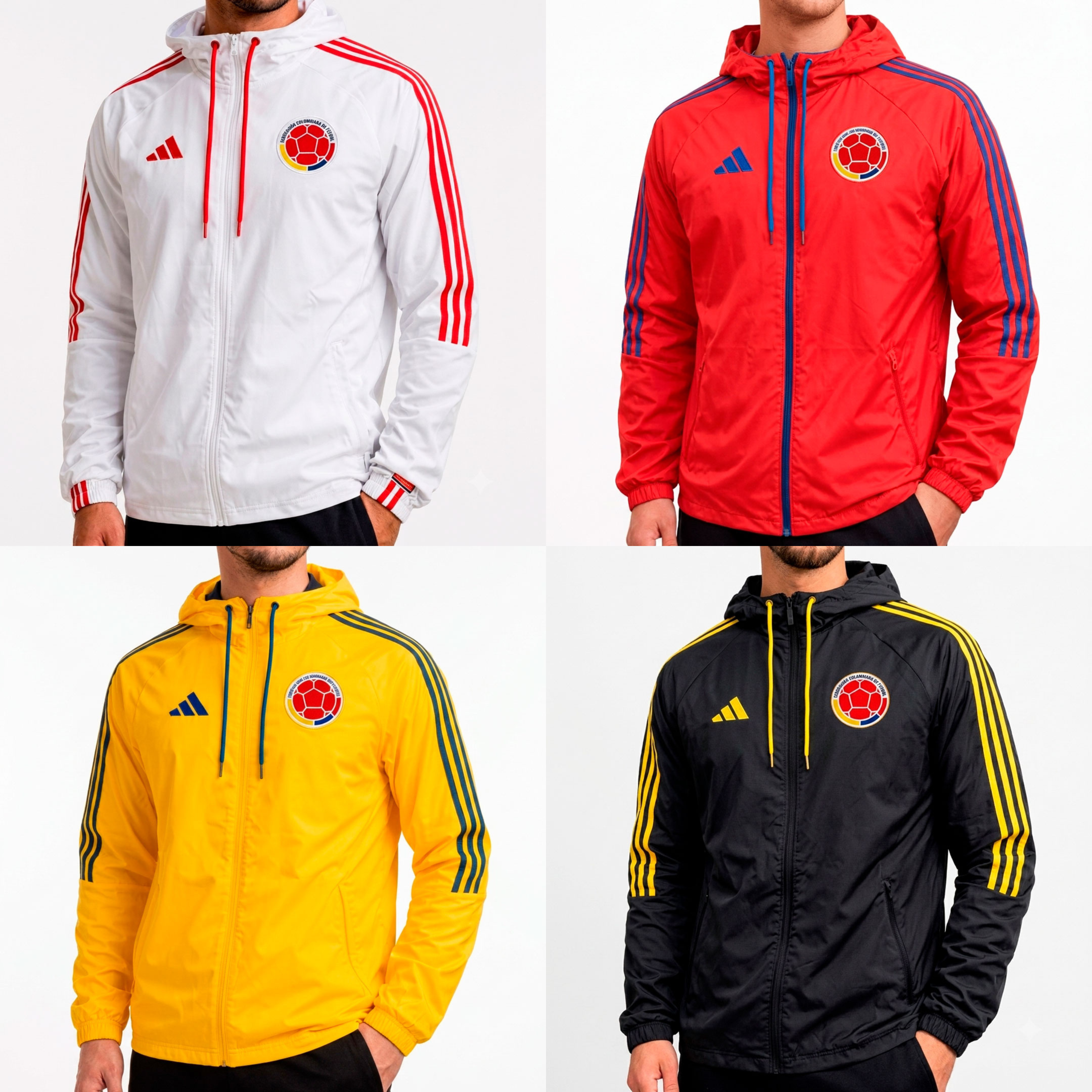 Rompevientos Impermeable con Capucha Unisex del Mundial de la Seleccion Colombia