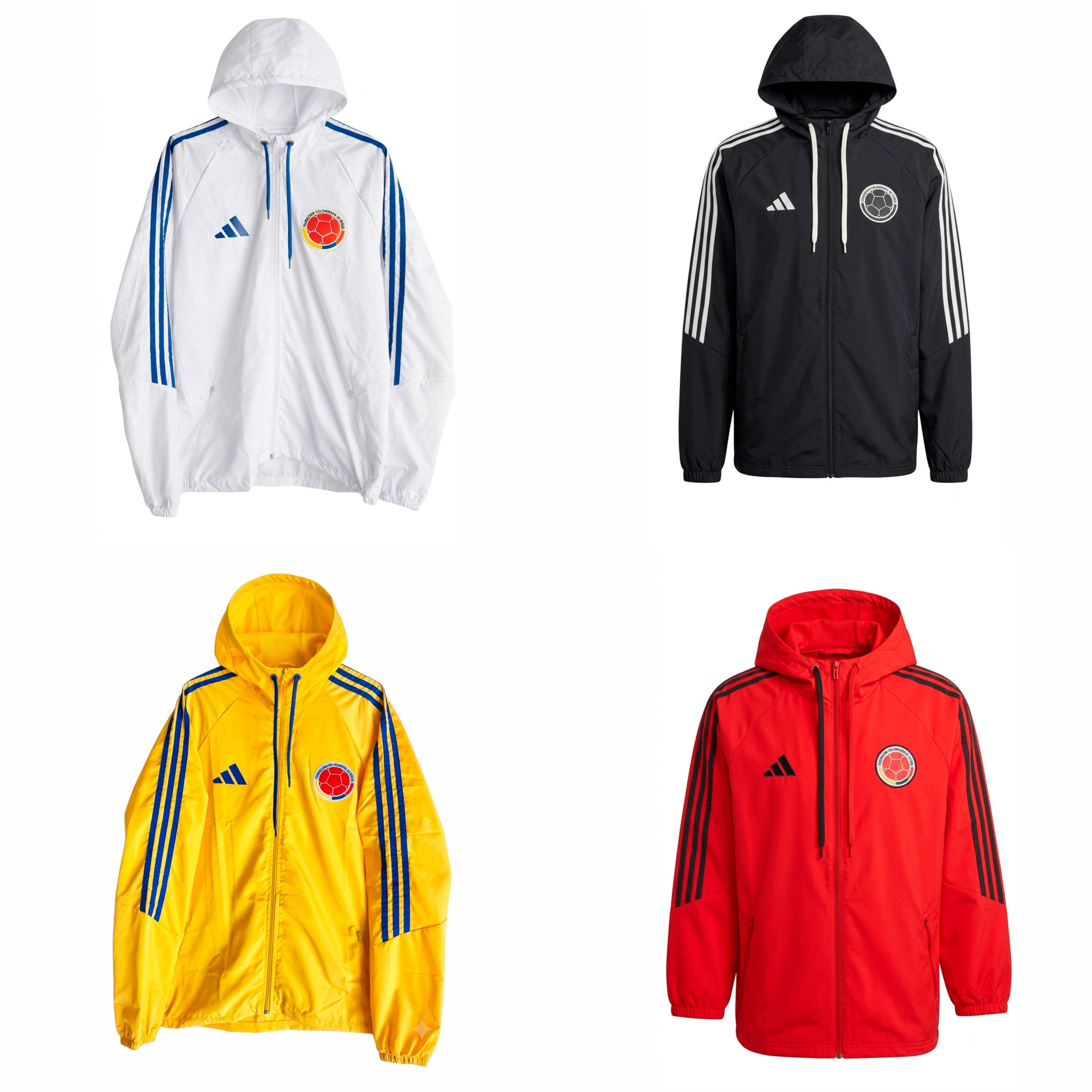 Rompevientos Impermeable con Capucha Unisex del Mundial de la Seleccion Colombia