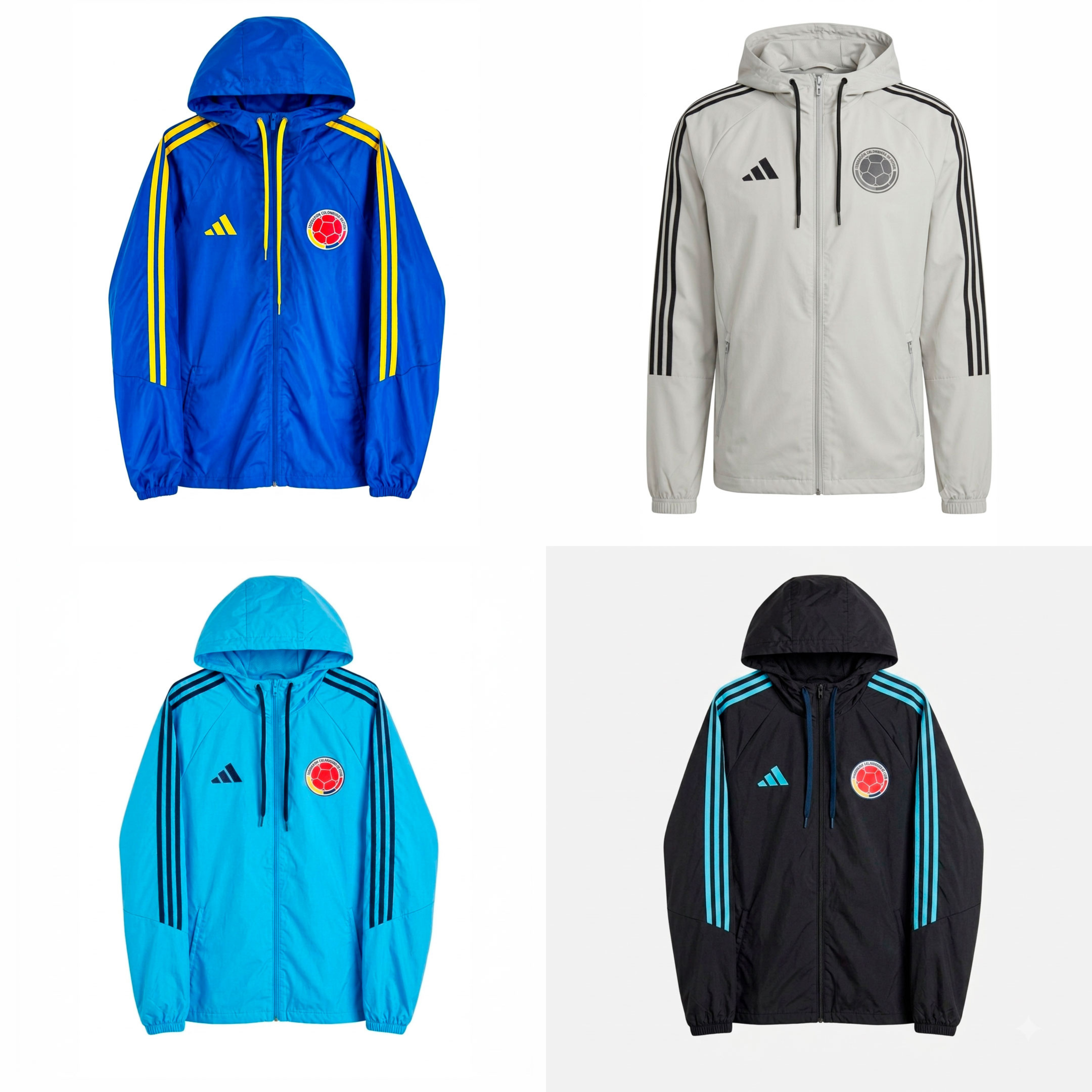 Rompevientos Impermeable con Capucha Unisex del Mundial de la Seleccion Colombia