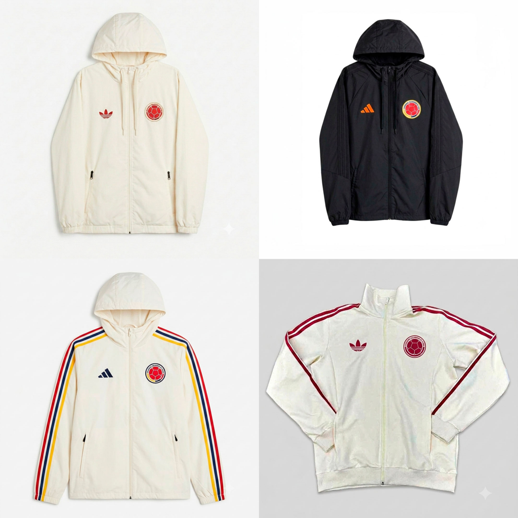 Rompevientos Impermeable con Capucha Unisex del Mundial de la Seleccion Colombia