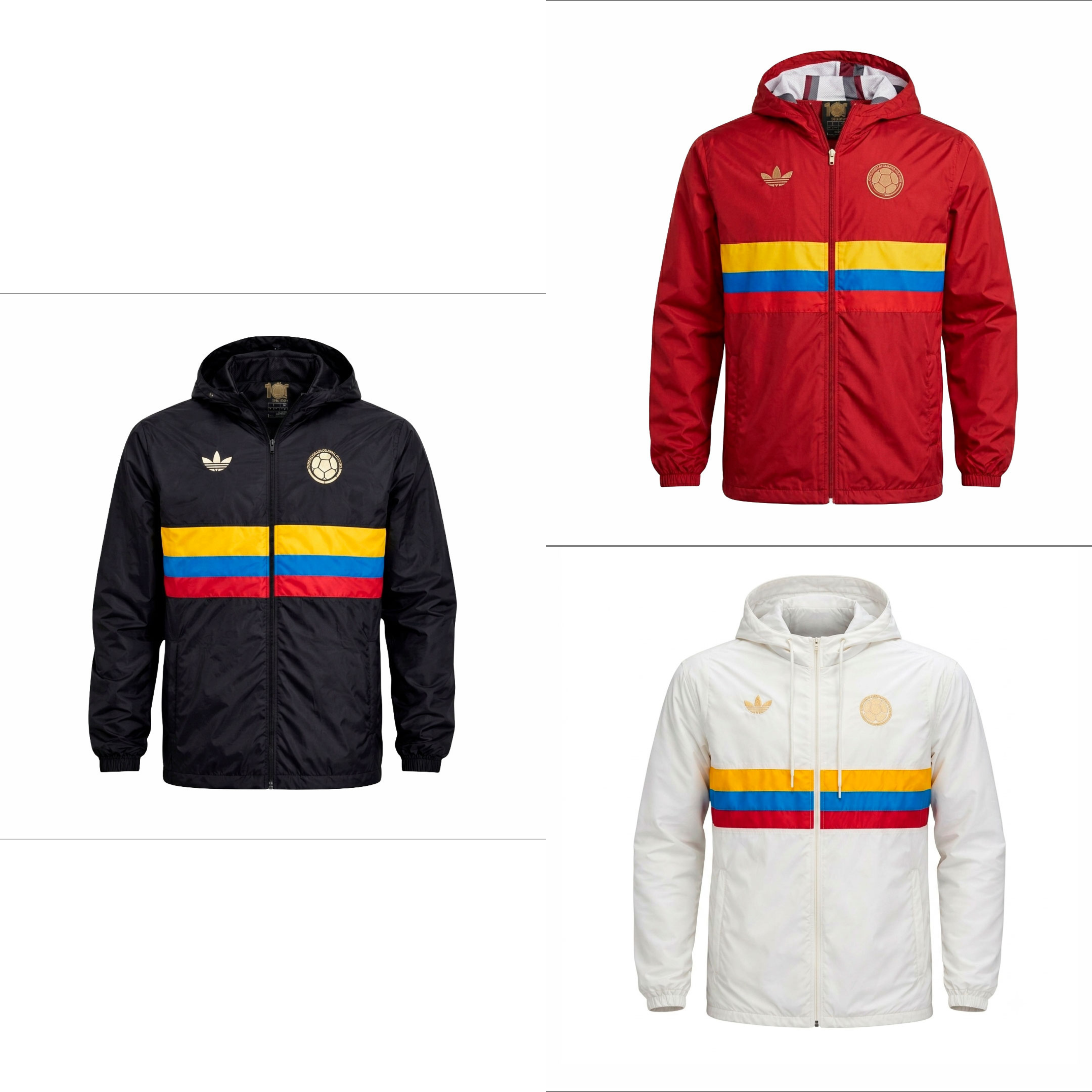Rompevientos Impermeable con Capucha Unisex del Mundial de la Seleccion Colombia