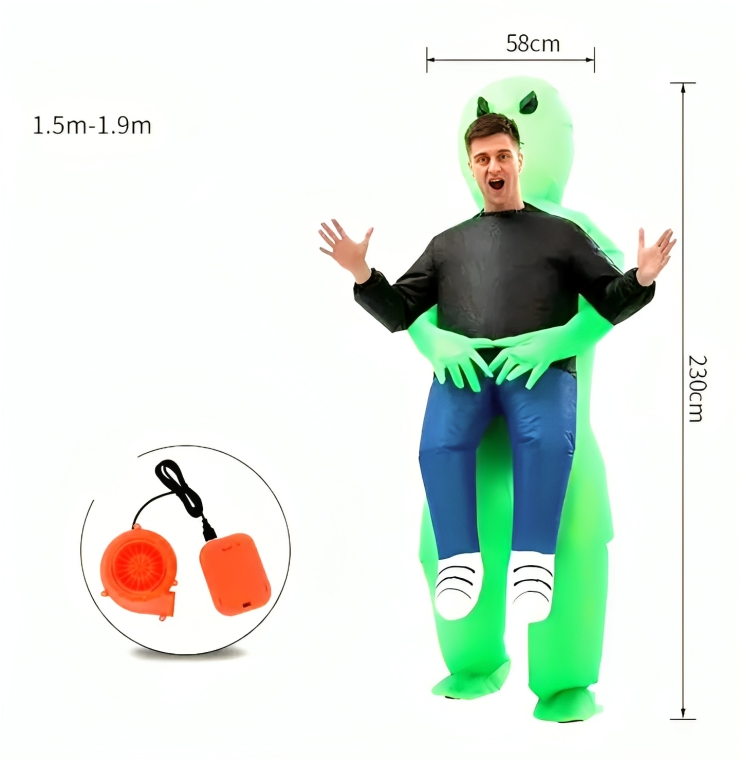 Disfraz Inflable Cosplay Alíen Traje Extraterrestre Adulto (unica)