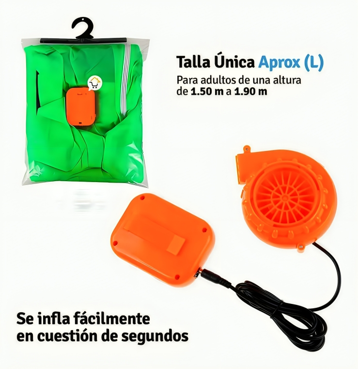 Disfraz Inflable Cosplay Alíen Traje Extraterrestre Adulto (unica)