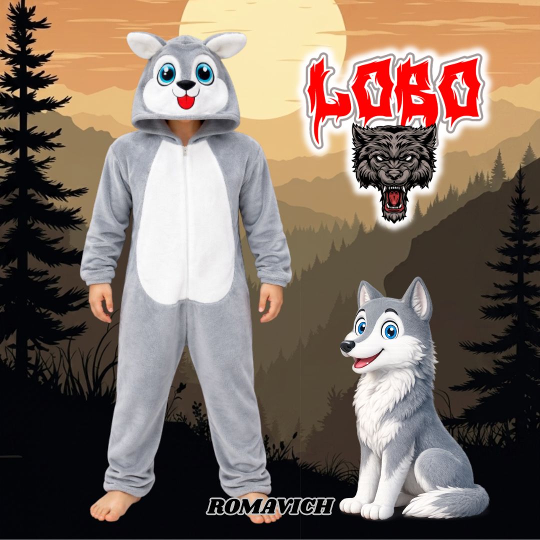 Kigurumi O Pijama Térmica Lobito - Lobo