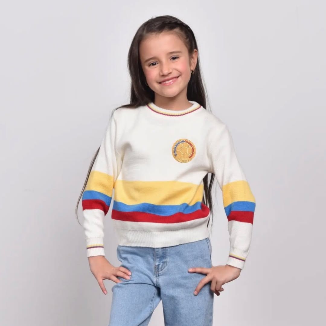 Sweater Unisex Adulto y Niños Elegante Tejido del Mundial de la Seleccion Colombia