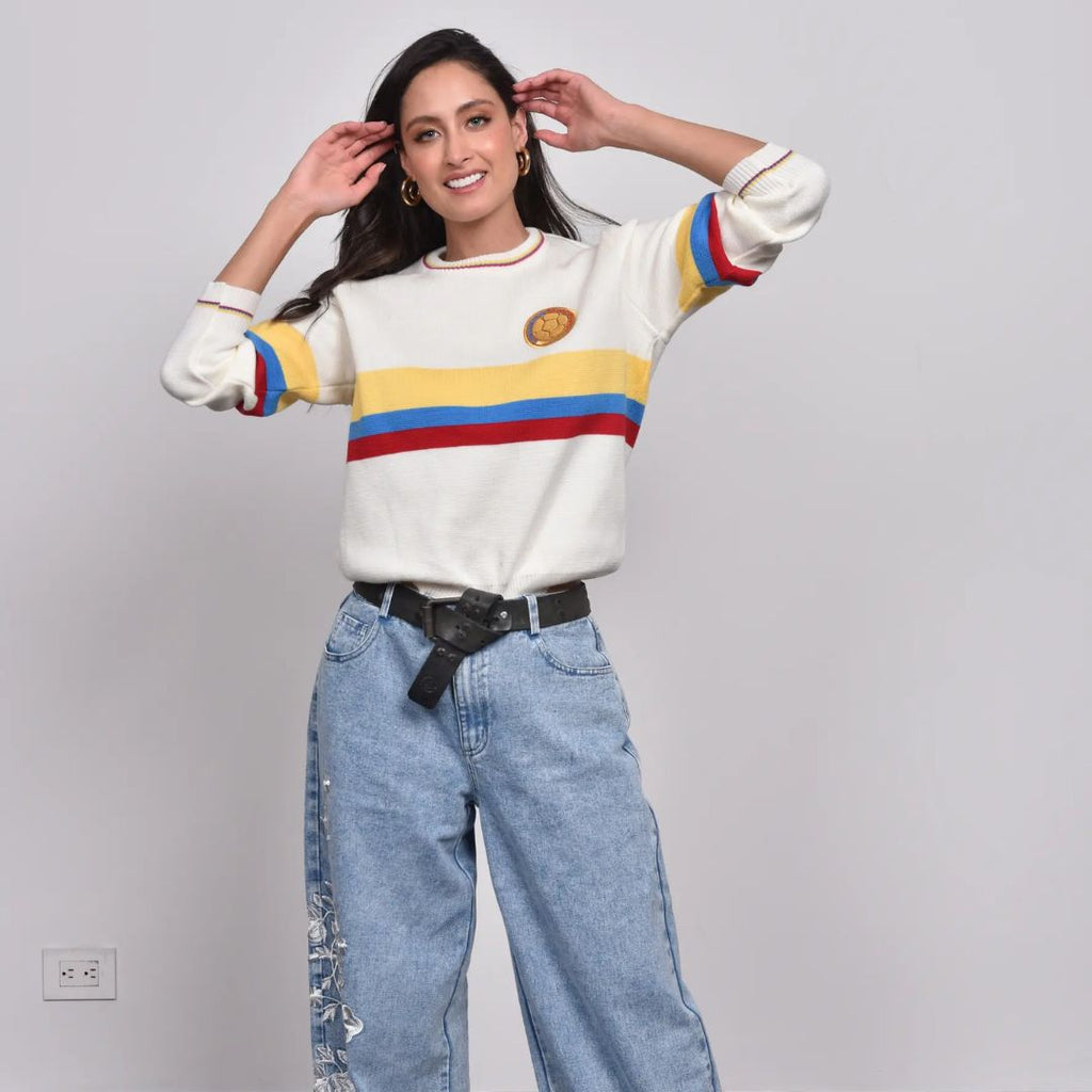 Sweater Unisex Adulto y Niños Elegante Tejido del Mundial de la Seleccion Colombia