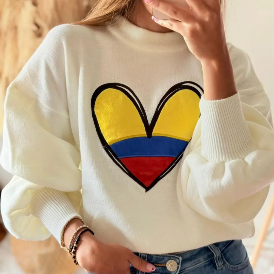 Sweater Tejido Elegante Mujer del Mundial de la Seleccion Colombia