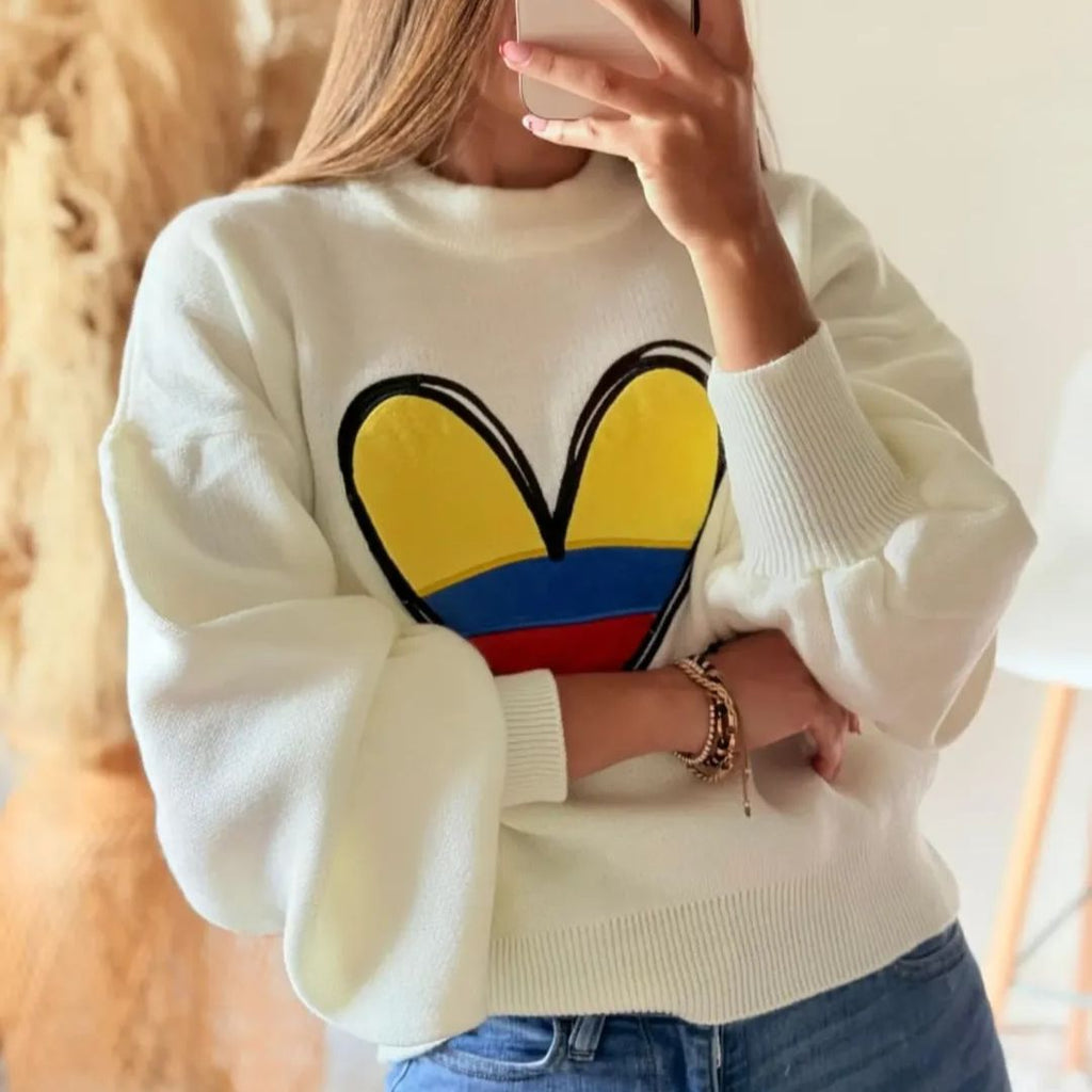 Sweater Tejido Elegante Mujer del Mundial de la Seleccion Colombia
