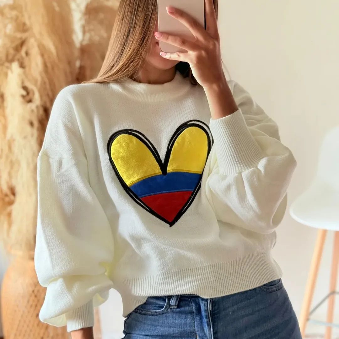 Sweater Tejido Elegante Mujer del Mundial de la Seleccion Colombia