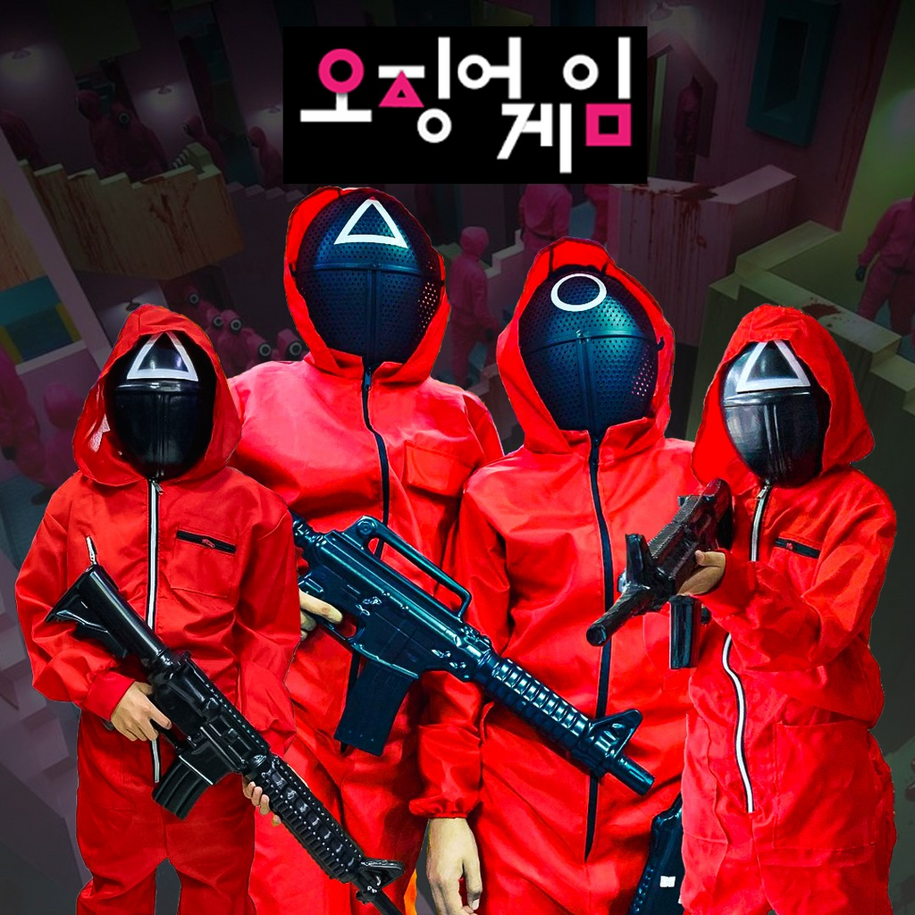 Máscara + Rifle Juguete - Disfraz Coreano Juego De Calamar