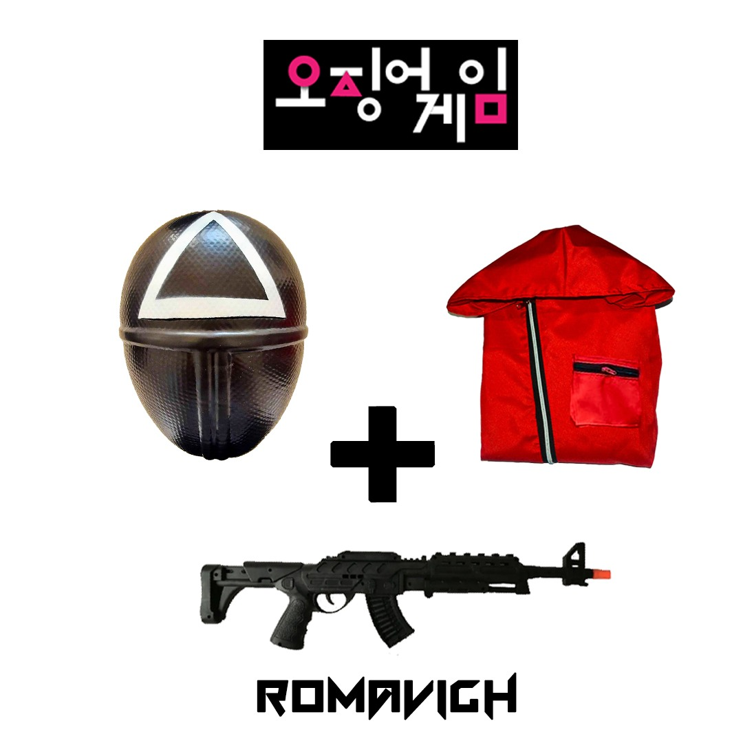 Disfraz Coreano Juego De Calamar (máscara + Overol + Rifle)