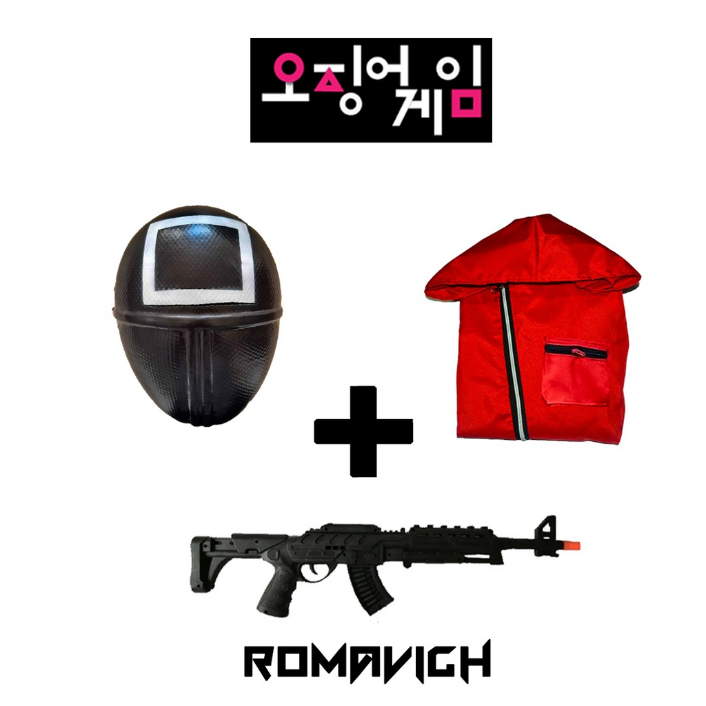 Disfraz Coreano Juego De Calamar (máscara + Overol + Rifle)