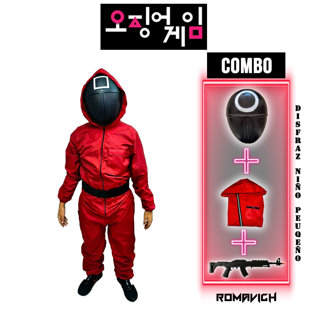 Disfraz Coreano Juego De Calamar (máscara + Overol + Rifle)