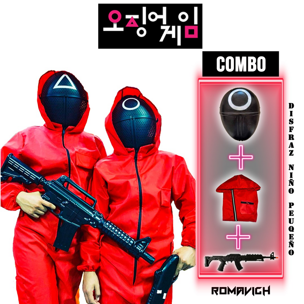 Disfraz Coreano Juego De Calamar (máscara + Overol + Rifle)