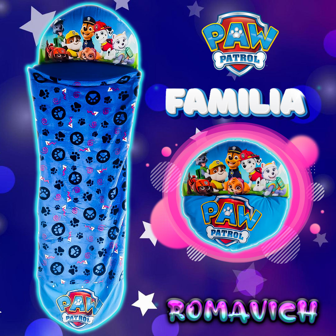 Bolsa De Dormir, Saco De Dormir, Sleeping, Peluche Paw Patrol Familia