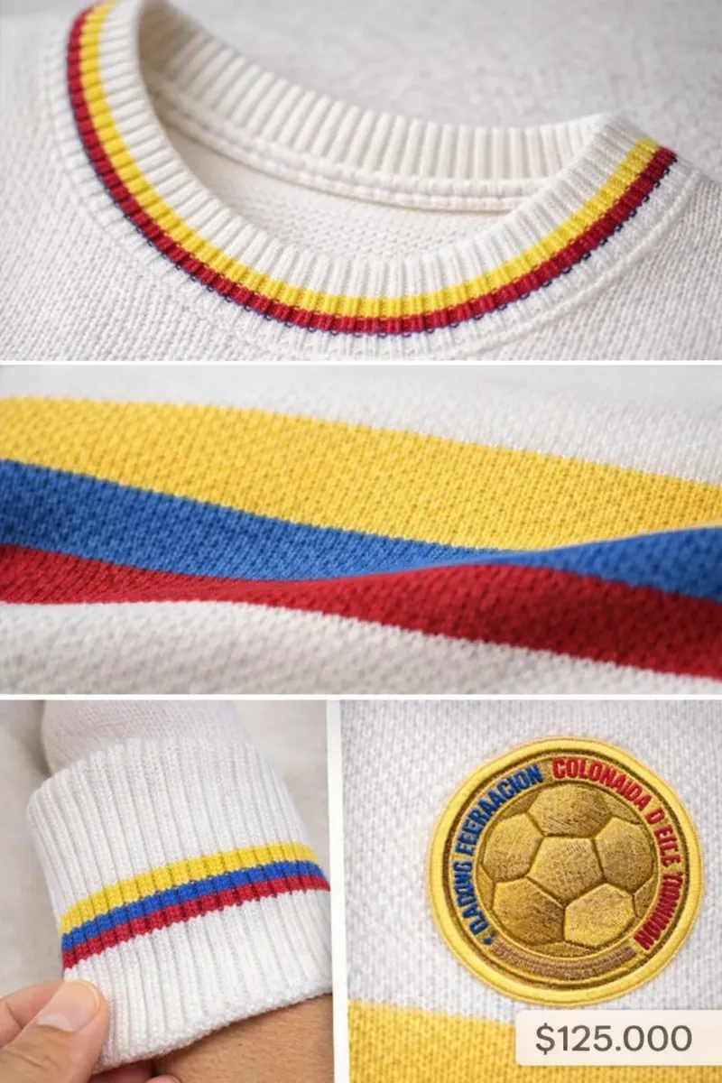 Sweater Unisex Adulto y Niños Elegante Tejido del Mundial de la Seleccion Colombia