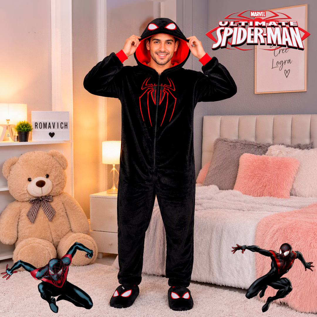 Kigurumi O Pijama Térmica Spider-Man Noir Negro
