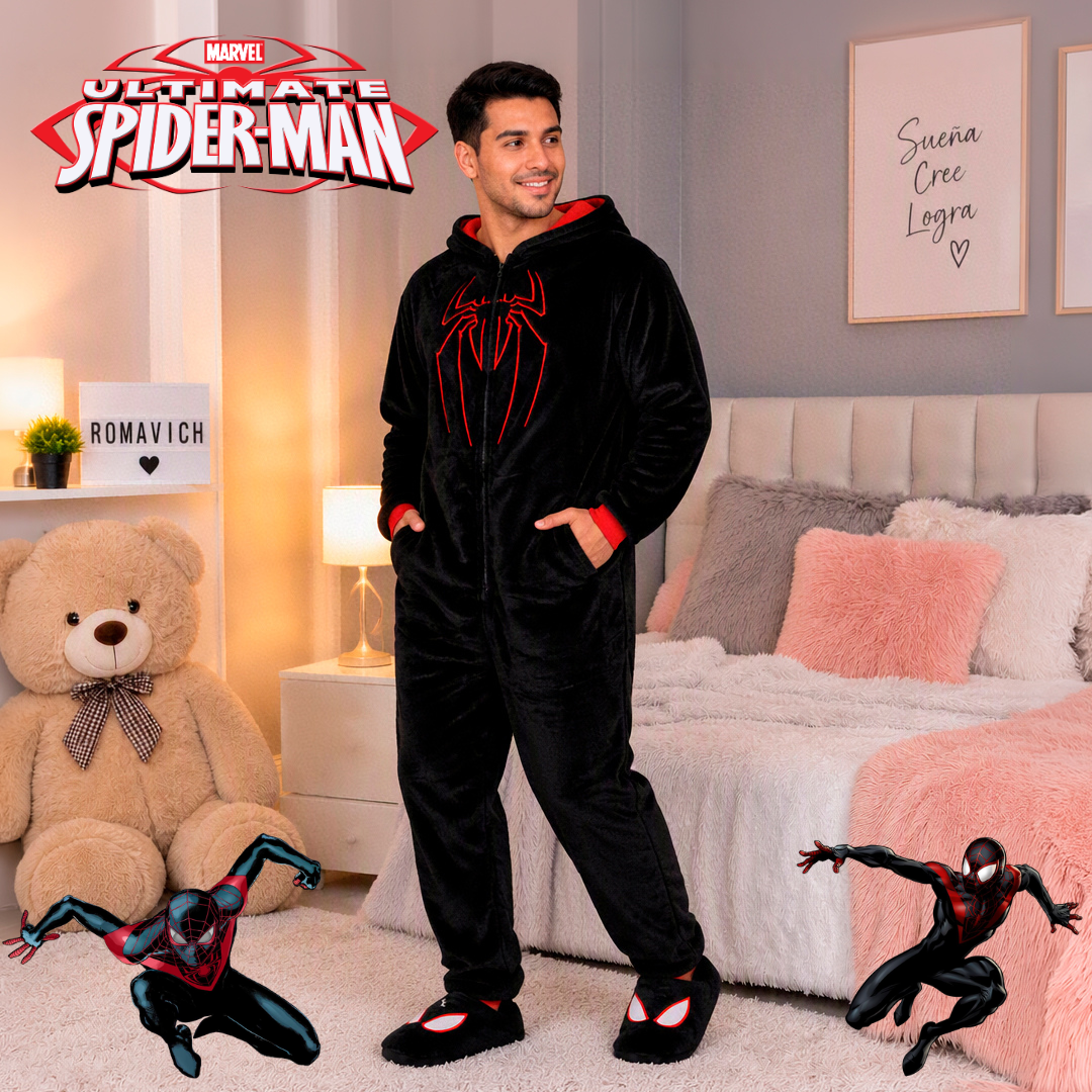 Kigurumi O Pijama Térmica Spider-Man Noir Negro