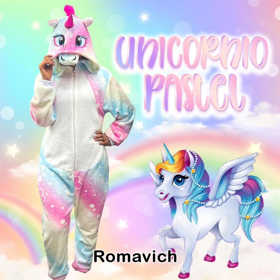 Kigurumi O Pijama Térmica Unicornio Pastel